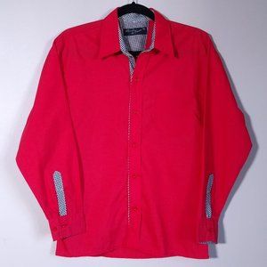 Franco De Mundo red button up shirt long sleeve fits size S